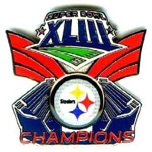  Super Bowl 43 Champs Pin   Pittsburgh Steelers Sports 