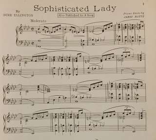 1933 SOPHISTICATED LADY Piano Solo DUKE ELLINGTON  