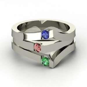  Gem Peak Ring, Round Red Garnet Sterling Silver Ring with 
