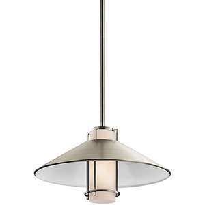 BRUSHED NICKEL ONE LIGHT PENDANT FIXTURE MODEN CLASSIC STYLE New 