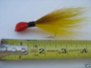 Bucktail jig 1 oz hand tied Sparkie head Yellow  