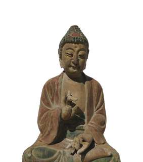 Chinese Wooden Sitting Meditation Buddha Figure ss673  