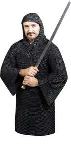BLACK Medieval Metal CHAINMAIL Shirt & Coif Chain Hood  