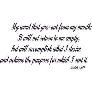 Isaiah 5511, Vinyl Wall Art Word That Goes Out From My Mouth No Void 