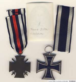   german medal Iron Cross + Hindenburg Cross + Studio photo soldier WW1