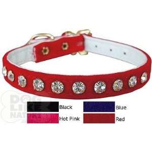  Velvet With One Row of Jewels Collar   Black 8 inch 