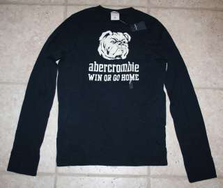   Abercrombie Boys XL Size 14/16 Long Sleeve Muscle Fit Bull Dog T Shirt