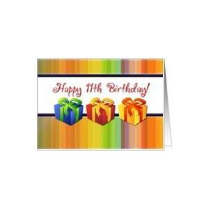  Happy 11th Birthday   Colorful Gifts Card Toys & Games
