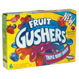 Fruit Gushers Fruit Flavored Snacks, Triple Berry Shock, 6 Count 