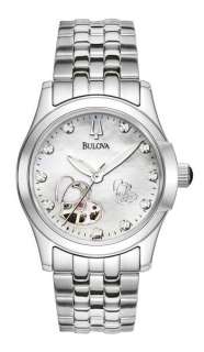 Bulova Automatic Diamond Mother Of Pearl Dial Womens Watch 96P114 