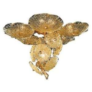  Girona Gold Leaf Finish 36 Wide Flushmount Ceiling Light 