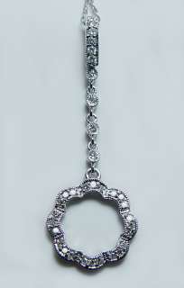 Delicate 18K White Gold Diamond Dangling Necklace Brand New  