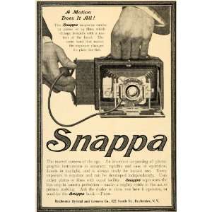  1902 Ad Vintage Snappa Camera Rochester Optical Antique 