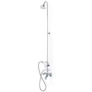 Cheviot Tub Shower Combination White Handles 5160BN LEV Brushed Nickel