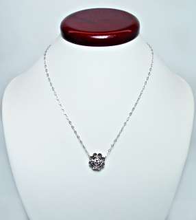    GH Diamond Solitaire Buttercup Flower Necklace Estate Jewelry  