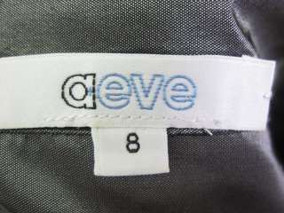 AEVE Gray Silk Metallic Button Down Shirt Top Sz 8  