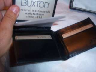 Buxton Black Polished Leather Billfold Wallet  