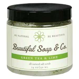   Co. All Natural Salt Scrub, Green Tea & Lime, 24 oz (750 ml) Beauty