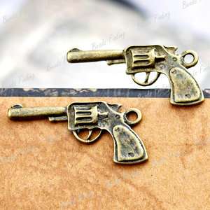 35pcs Wholesale Gun Tool Charms Vintage Style Antique Brass Fit 