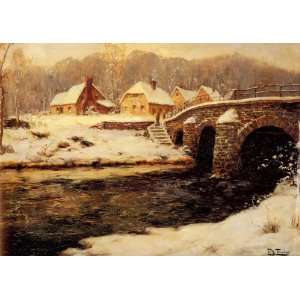   21 Gloss Stickers Thaulow Frits A Stone Bridge Over A Stream In Water