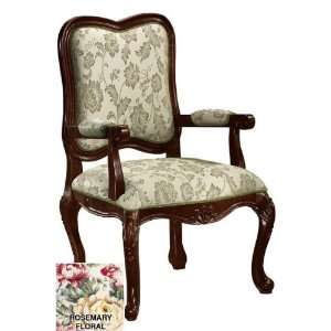   Jacqueline Arm Chair With Rosemary Floral Fabric