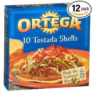 Ortega Tostada Shells, 10 Count, 4.8 Ounce Boxes (Pack of 12)  