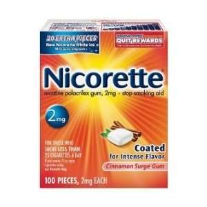  Nicorette Stop Smoking Aid, 4 mg, Gum, Cinnamon Surge, 100 