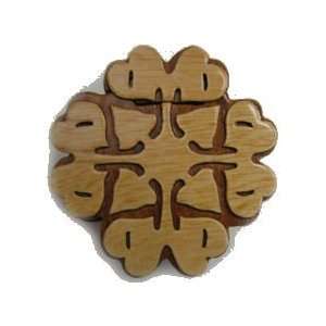   Jewelry Puzzle Box Hand Crafted Rose Wood Hawaiian