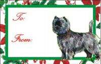 12 Cairn Terrier Dog Christmas Gift Tags  