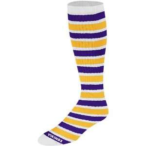   Vikings Ladies Purple Gold Striped Knee High Socks