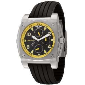  Mens Black Dial with Yellow Numerals Black Rubber Sports 