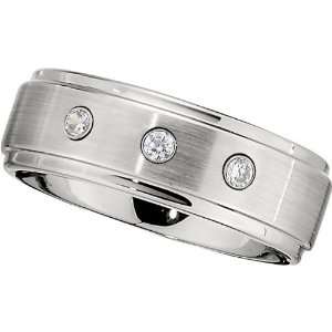  Size 07.50 04.30mm Dura Tungsten Polished White Domed Band 