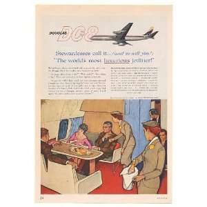   1960 Douglas DC 8 Jet Jetliner Stewardesses Print Ad