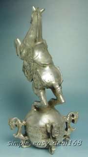 RARE NICE OLD TIBETAN SILVER STATUE ~~ FLYING HORSE ~~  