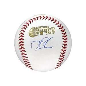  Dustin Pedroia autographed 2007 World Series Baseball 