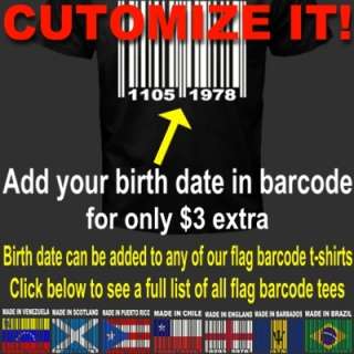 MADE IN CAMBODIA Cambodian Khmer Barcode Country Flag CUSTOM Black T 