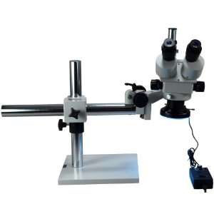 Boom Stand Trinocular Stereo Microscope 3.5x~90x with 144 LED Light 