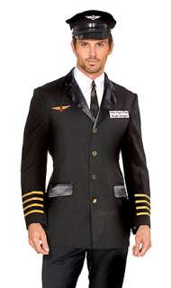 Mens PILOT CAPTAIN HUGH JORGAN Costume Sizes M to XXL 876802060784 