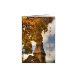  Steeple in Autumn good luck in college Card Health 