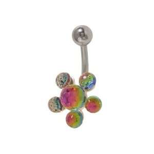  Disco Balls Belly Ring Surgical Steel   TU327 Jewelry