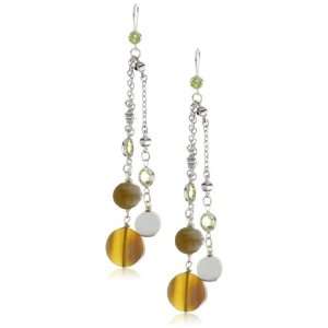  ZEFFIRA Cascata Earrings Venato And Rhodium Chain 