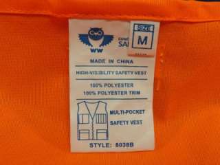 WW High Visibility 8038B Orange Safety Vest DD36  