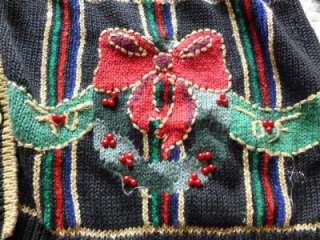 Ugly Christmas Sweater   Red and Green with Christmas Bows   3x   (3x 