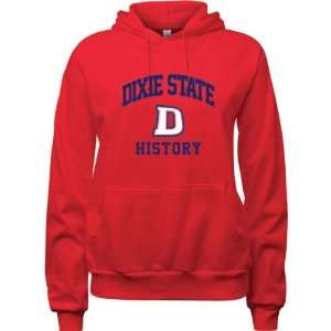  Dixie State Red Storm Red Womens History Arch Hooded 
