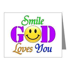  Note Cards (10 Pack) Smile God Loves You 