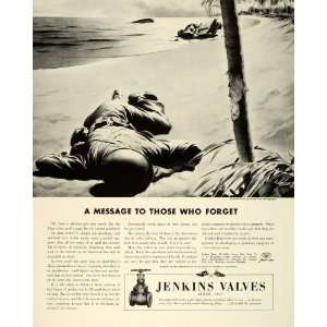  1943 Ad Jenkins Valves Industry War Death Soldier Metal 