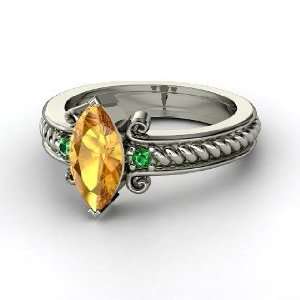  Catelyn Ring, Marquise Citrine Sterling Silver Ring with 