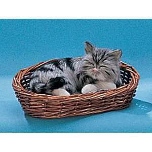   In Basket Decoration Collectible Furry Catnap Cute