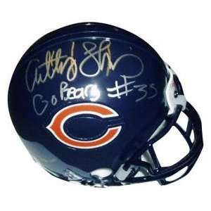 Chicago Bears Autographed Riddell Replica Mini Helmet with Go Chicago 