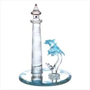  Glass Lighthouse and Dolphins Only 1 left